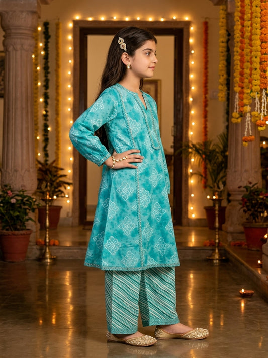 Girl’s Cotton Kurta Set – Festive Ethnic Wear