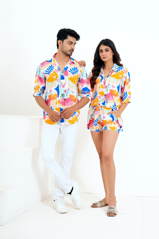 Couple Summer Set – Matching Shirt & Shorts Co-Ord For Beach Resort