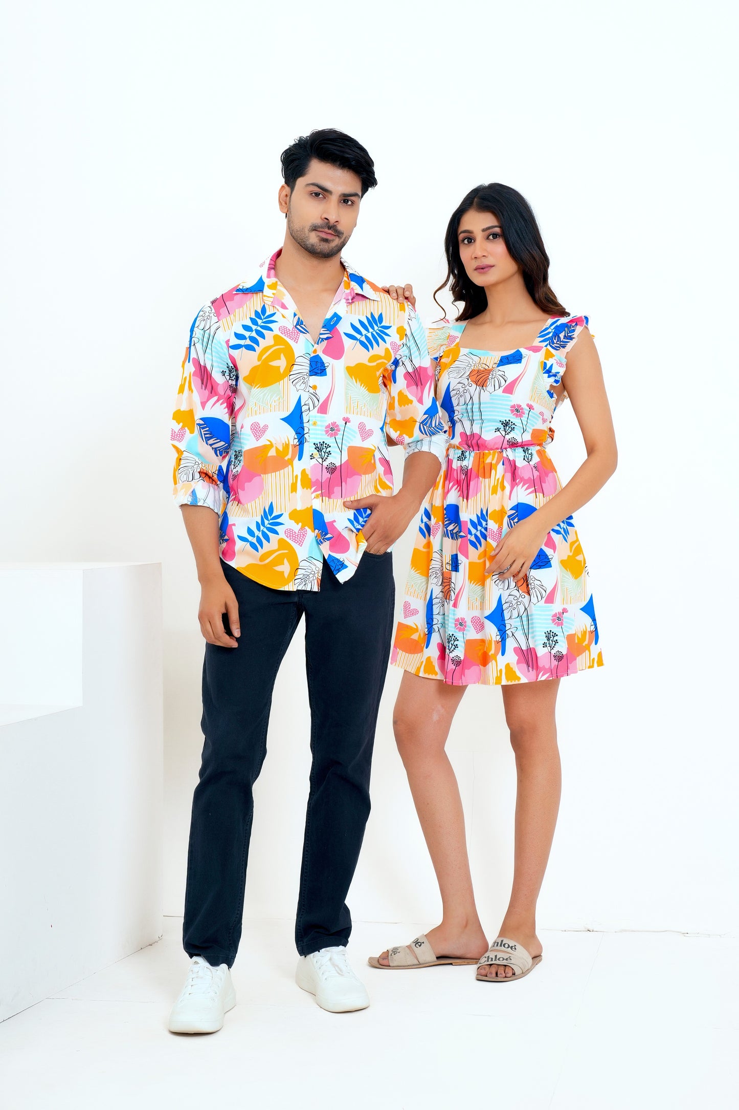 Couple Summer Vacation Set – Matching Shirt & Shorts Co-Ord For Beach Resort