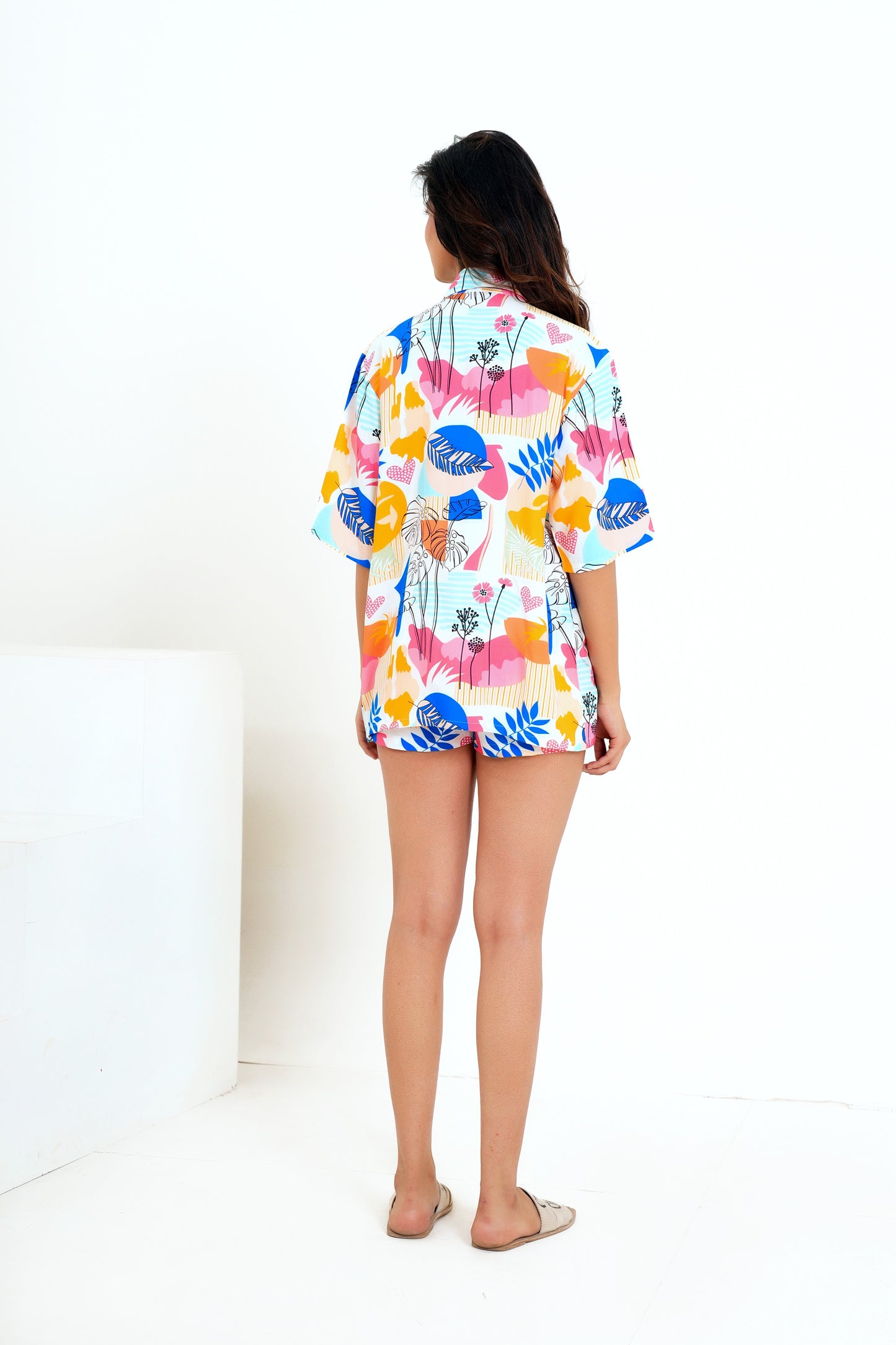 Women’S Tropical Co-Ord Set – Matching Shirt & Shorts Resort Outfit