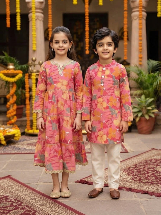 Brother & Sister Matching Ethnic Set – 100% Cotton
