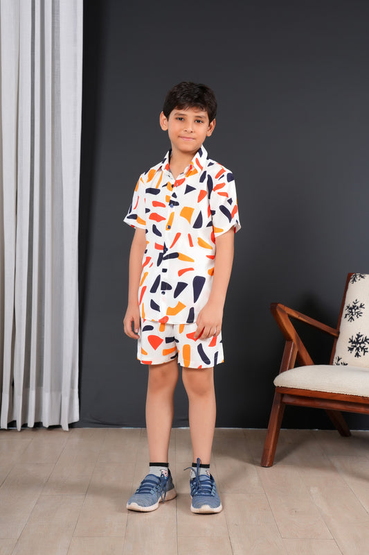 Boys' Tropical Viscose Co-Ord Set – Matching Summer Resort Outfit