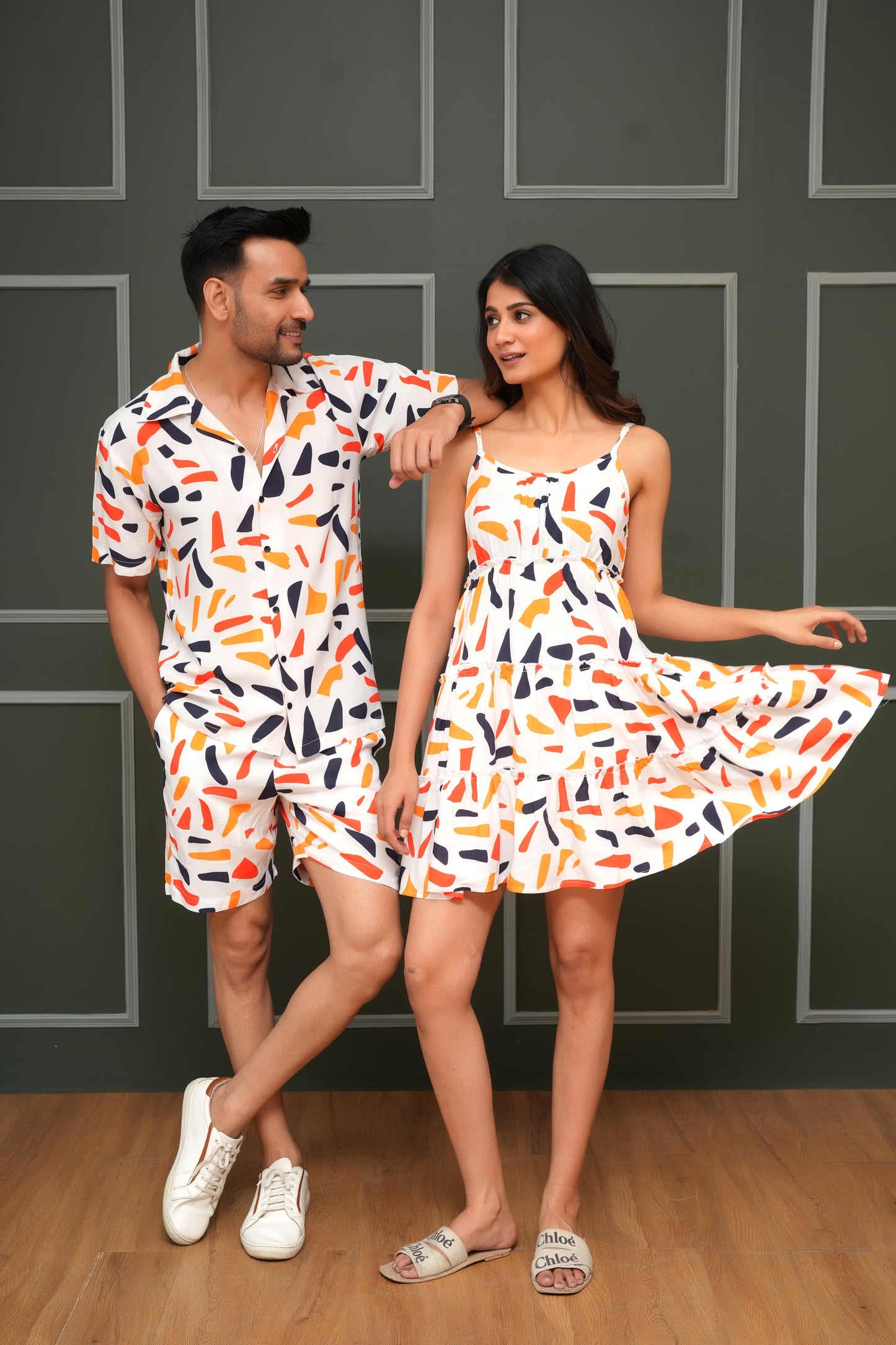 Lightweight Tropical Co-Ord Set for Couples – Holiday Matching Outfits
