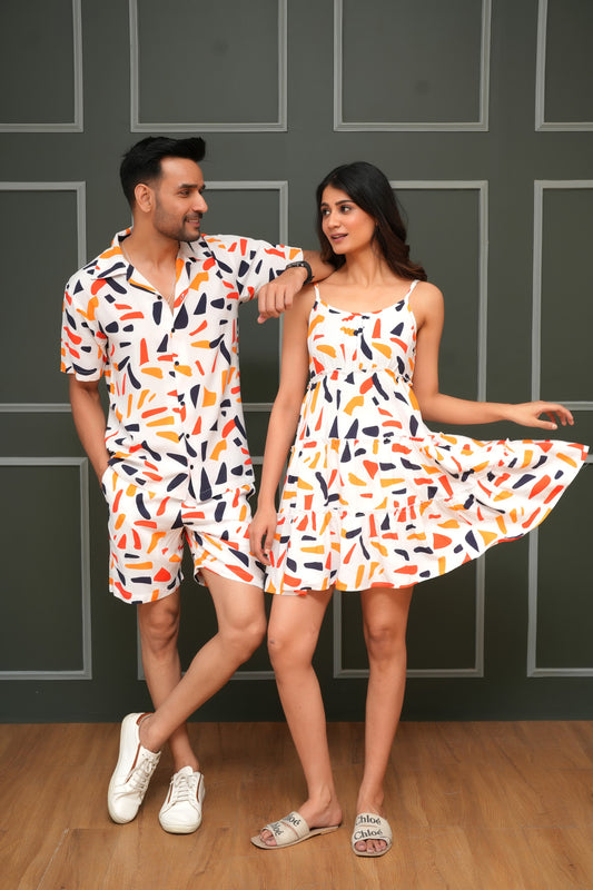 Lightweight Tropical Co-Ord Set for Couples – Holiday Matching Outfits