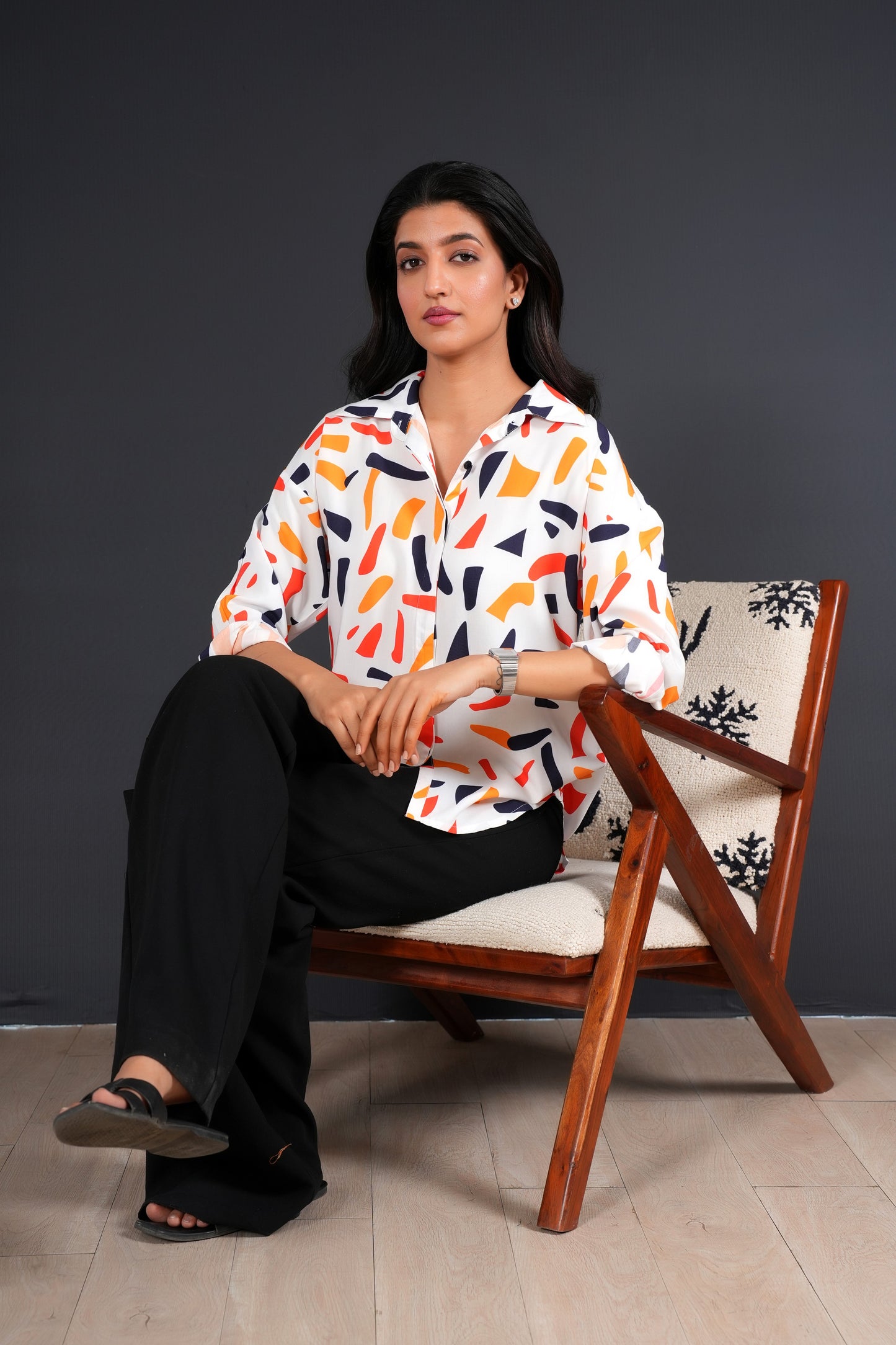 Women's Full Sleeve Shirt – Tropical Print Viscose Resort Wear
