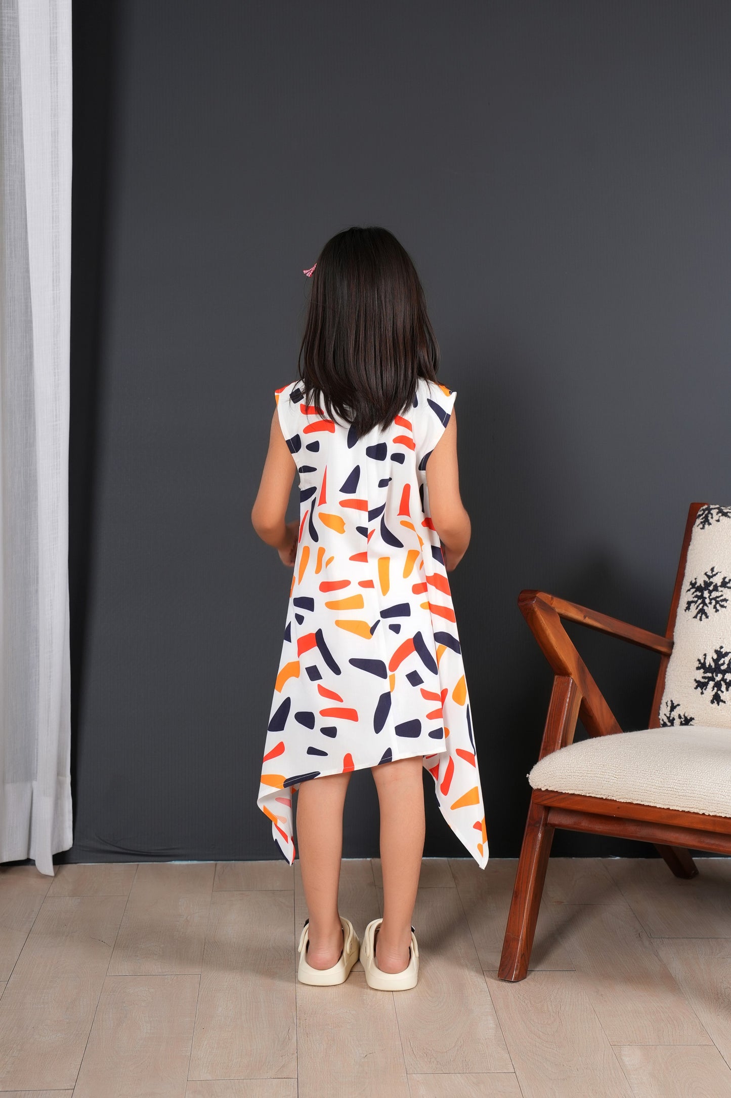 Girls' Sleeveless Midi A-Line Dress – Lightweight Summer Outfit