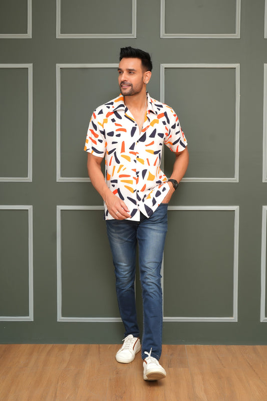 Men’s Short Sleeve Shirt – Cabana Collar Tropical Resort Shirt