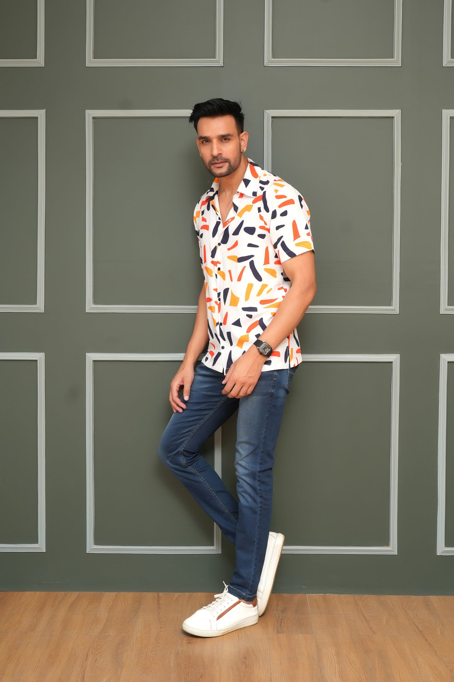 Men’s Short Sleeve Shirt – Cabana Collar Tropical Resort Shirt