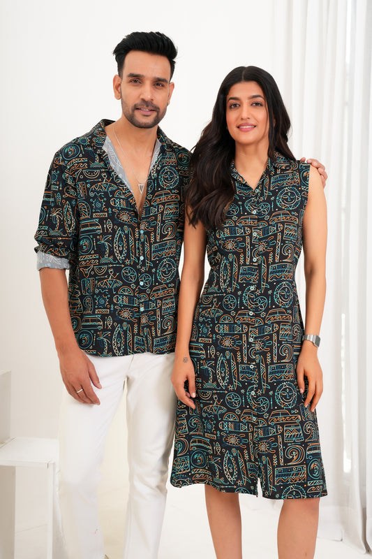 Couple Matching Dress – Printed Resort Matching Set