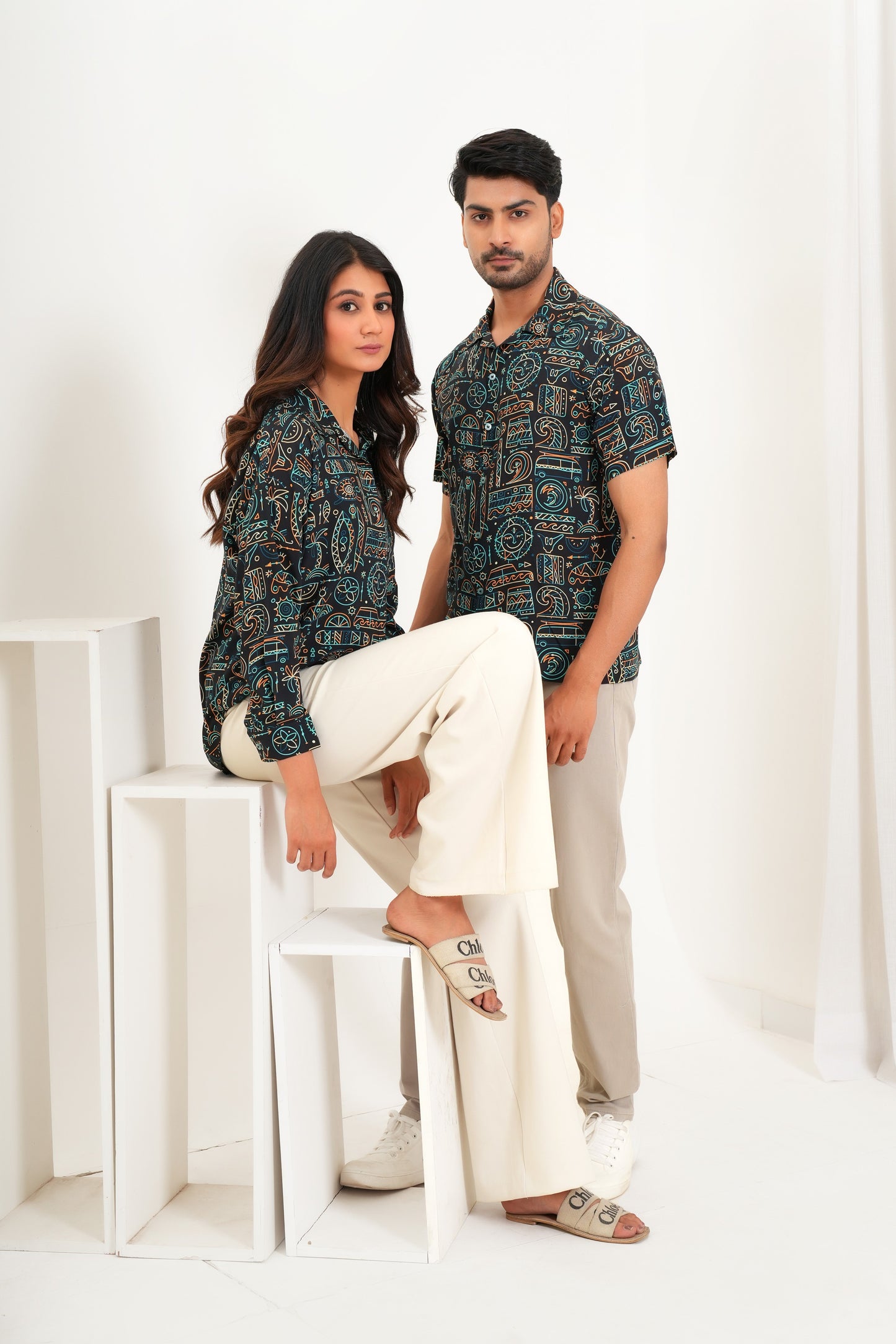 Couple Printed Combo – Matching Shirts