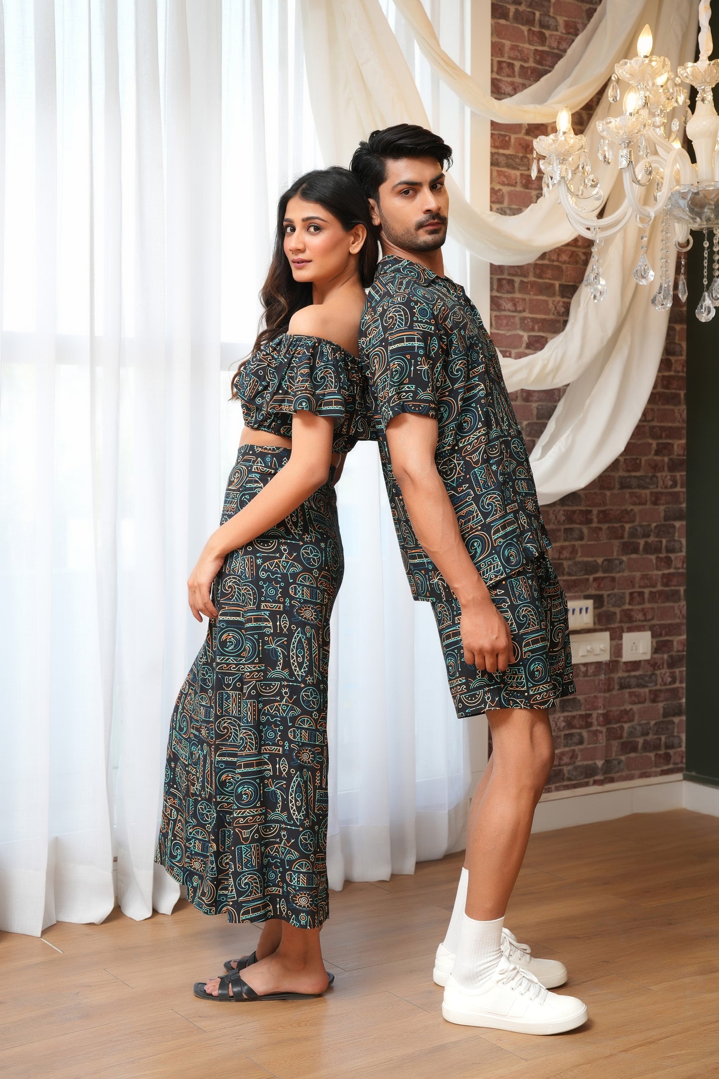 Couple Printed Co-ord Set – Stylish Resortwear