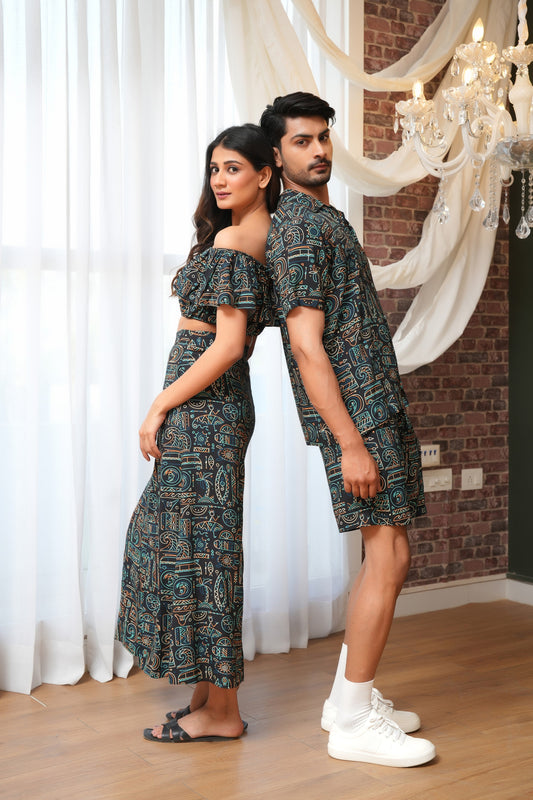 Couple Printed Co-ord Set – Stylish Resortwear