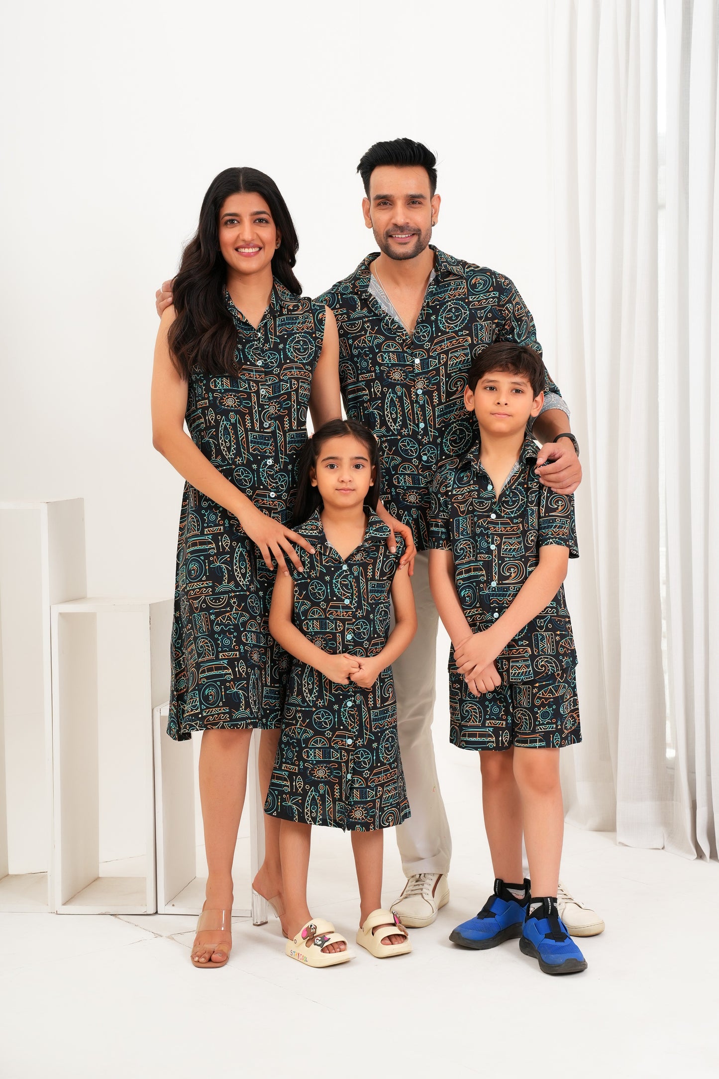 Family Matching Combo – Printed Resort Outfits
