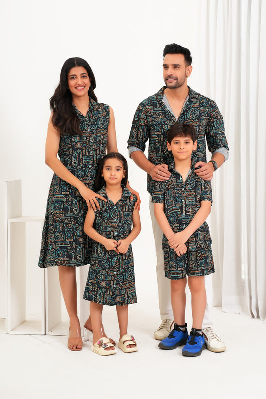 Family Matching Combo – Printed Resort Outfits