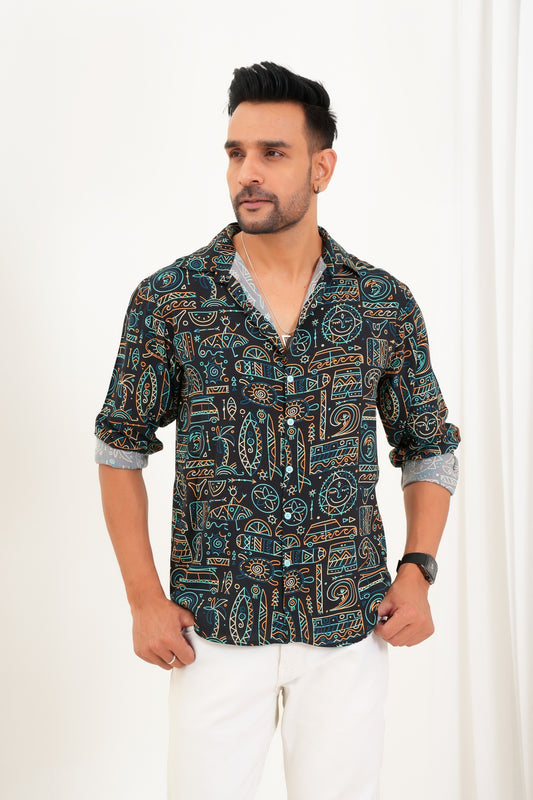 Men’s Full Sleeve Printed Shirt – Everyday Style