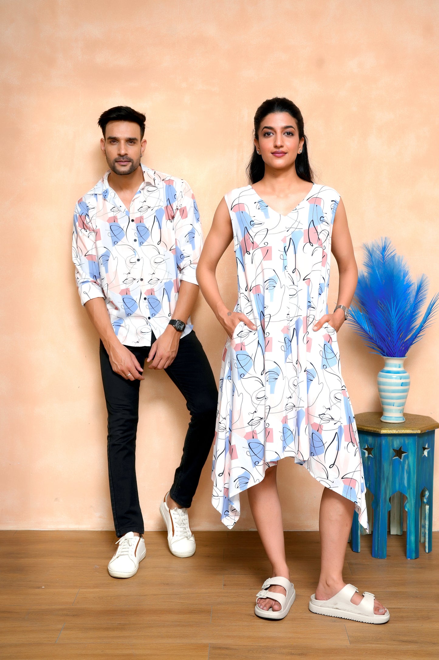 Lightweight Tropical Co-Ord Set for Couples – Holiday Matching Outfits