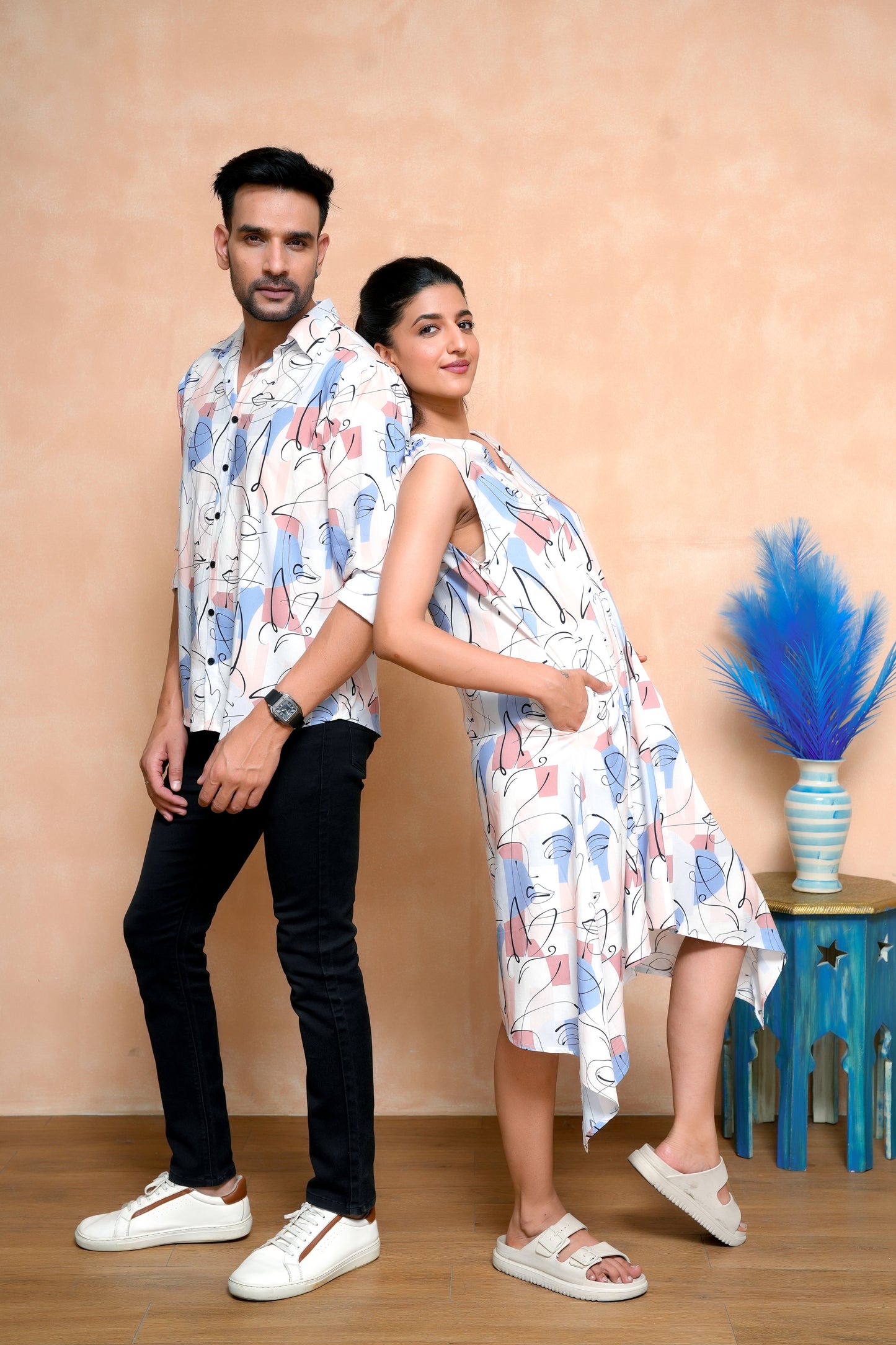 Lightweight Tropical Co-Ord Set for Couples – Holiday Matching Outfits