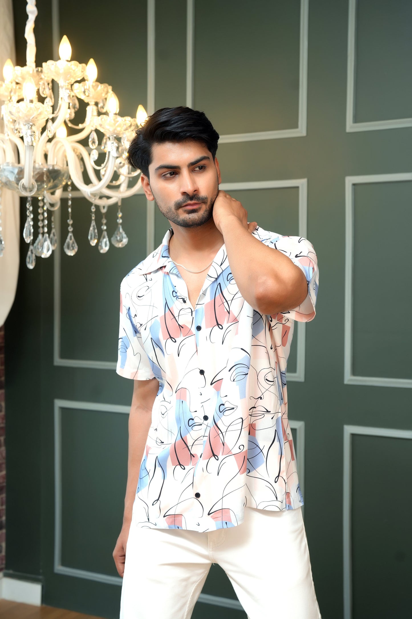 Men’s Short Sleeve Shirt – Cabana Collar Tropical Resort Shirt