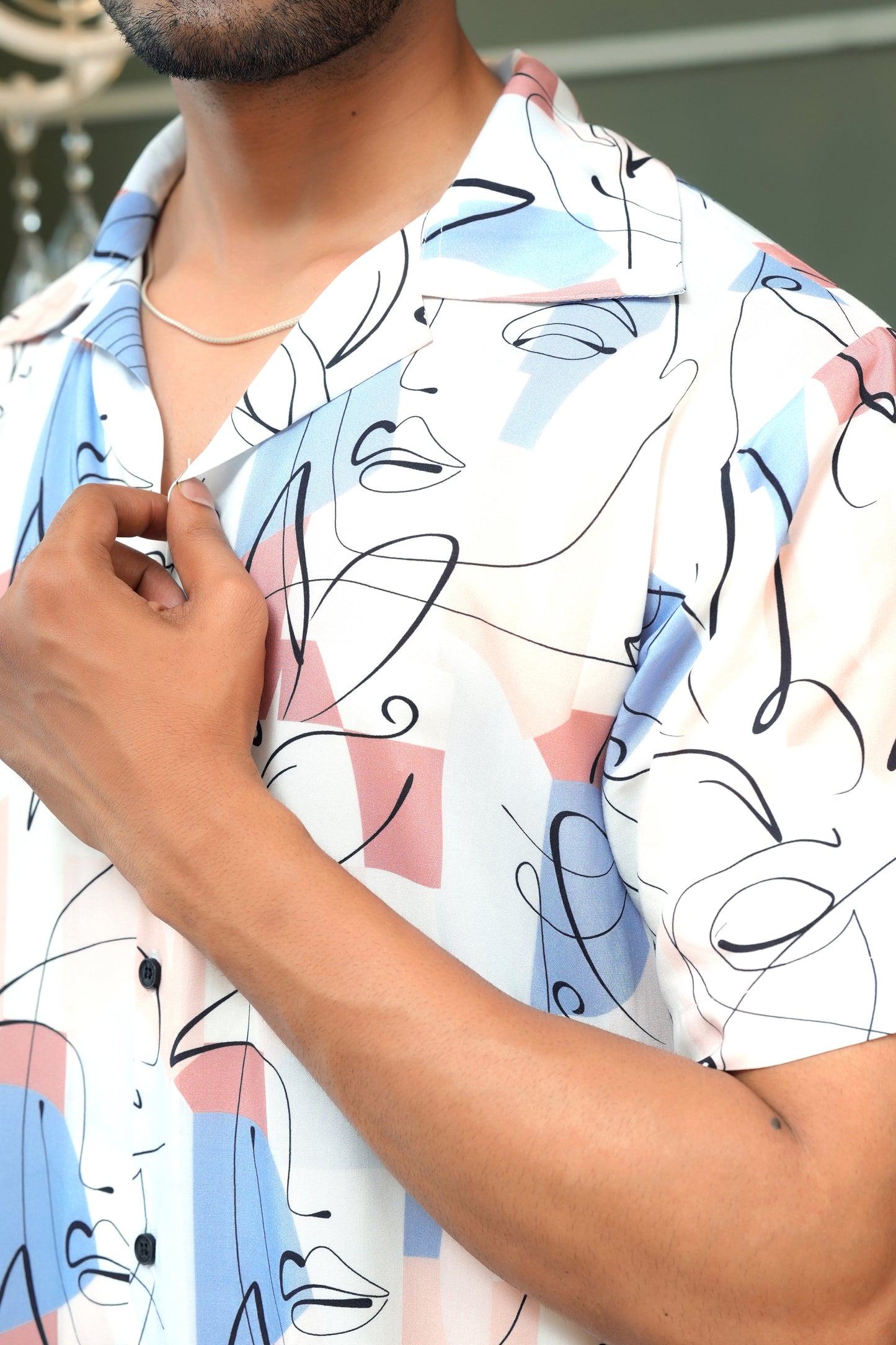 Men’s Short Sleeve Shirt – Cabana Collar Tropical Resort Shirt