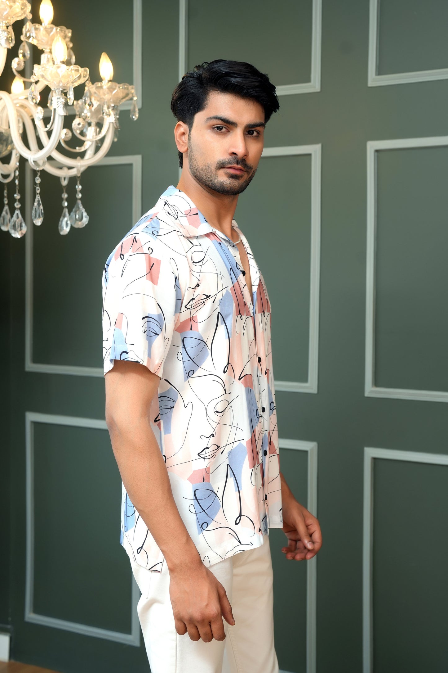 Men’s Short Sleeve Shirt – Cabana Collar Tropical Resort Shirt