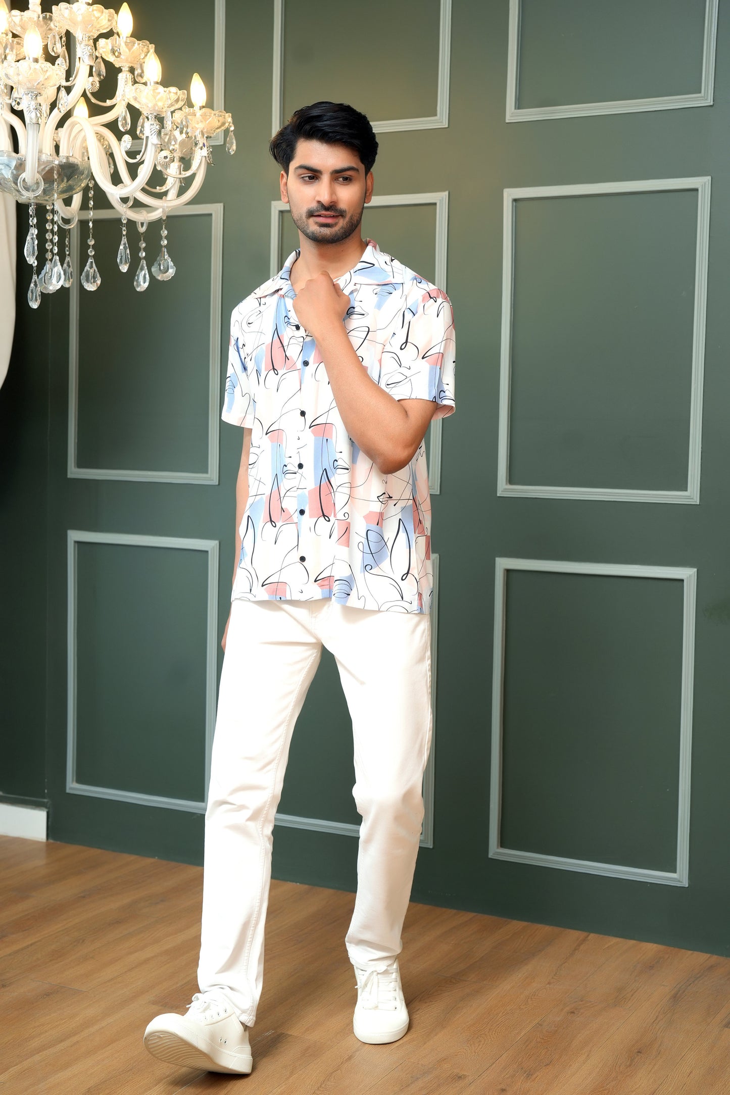 Men’s Short Sleeve Shirt – Cabana Collar Tropical Resort Shirt
