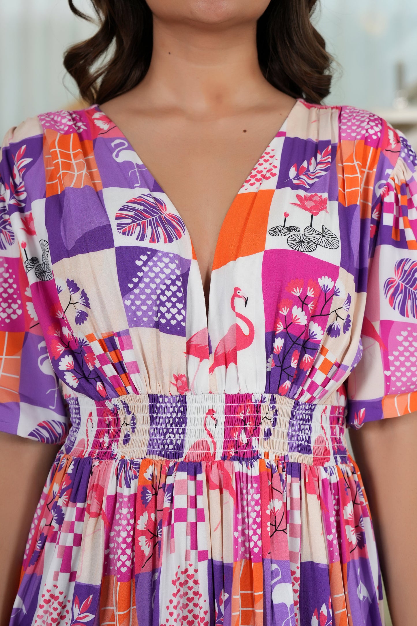 Women’s Flamingo Short Dress – Chic Beachwear for Summer Vacations