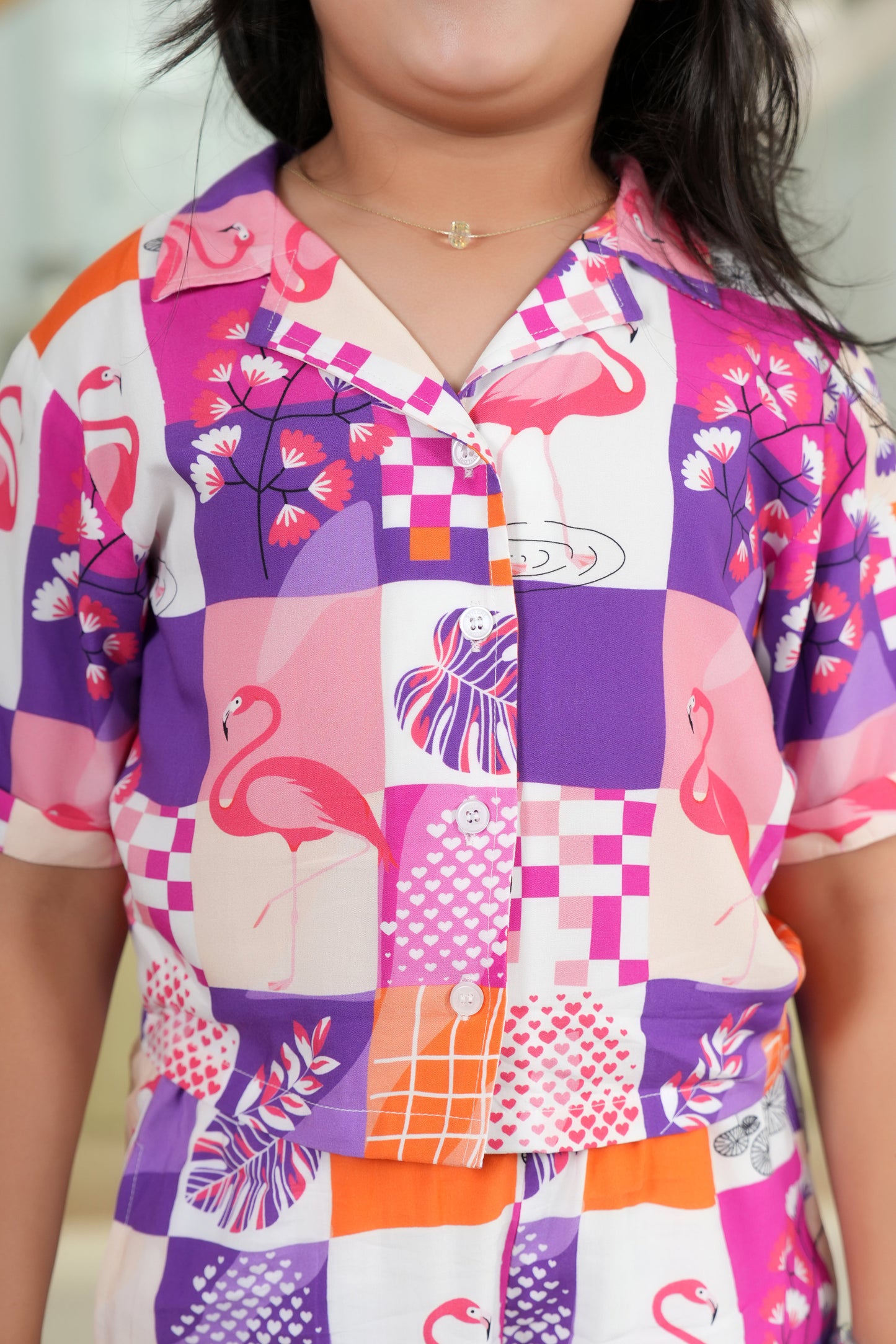 Girl’s Flamingo A-Line Dress – Tropical Summer Resort Outfit