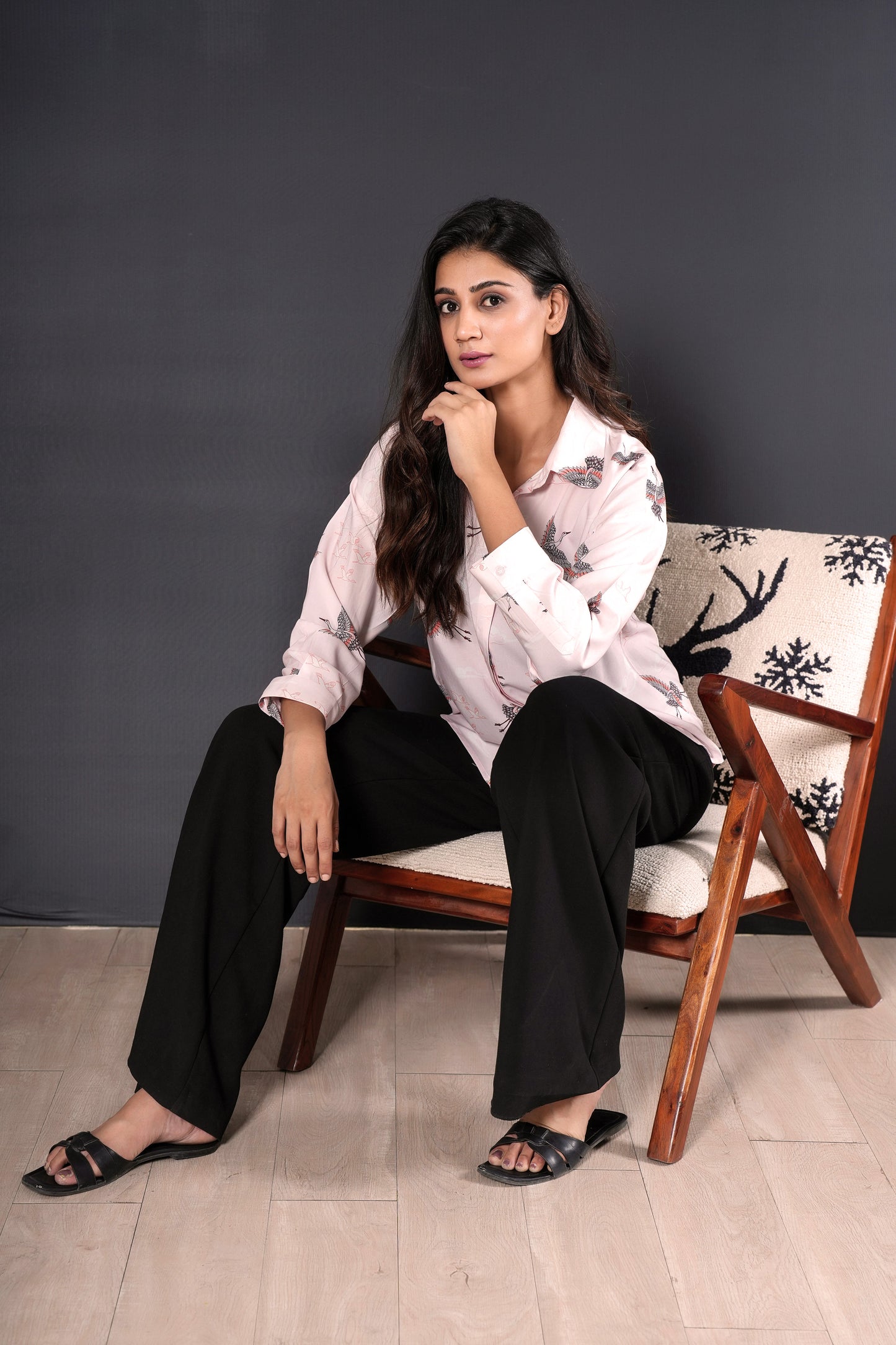 Women's Full Sleeve Shirt – Tropical Print Resort Wear