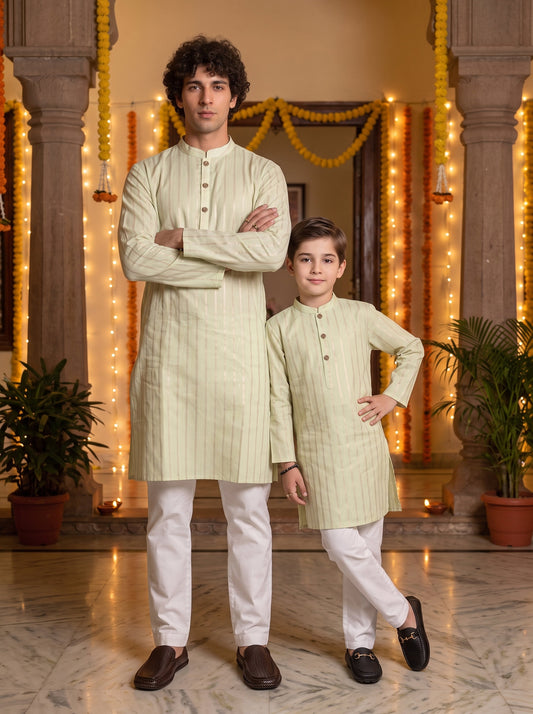 Father & Son Cotton Kurta Sets – Family Twinning Wear