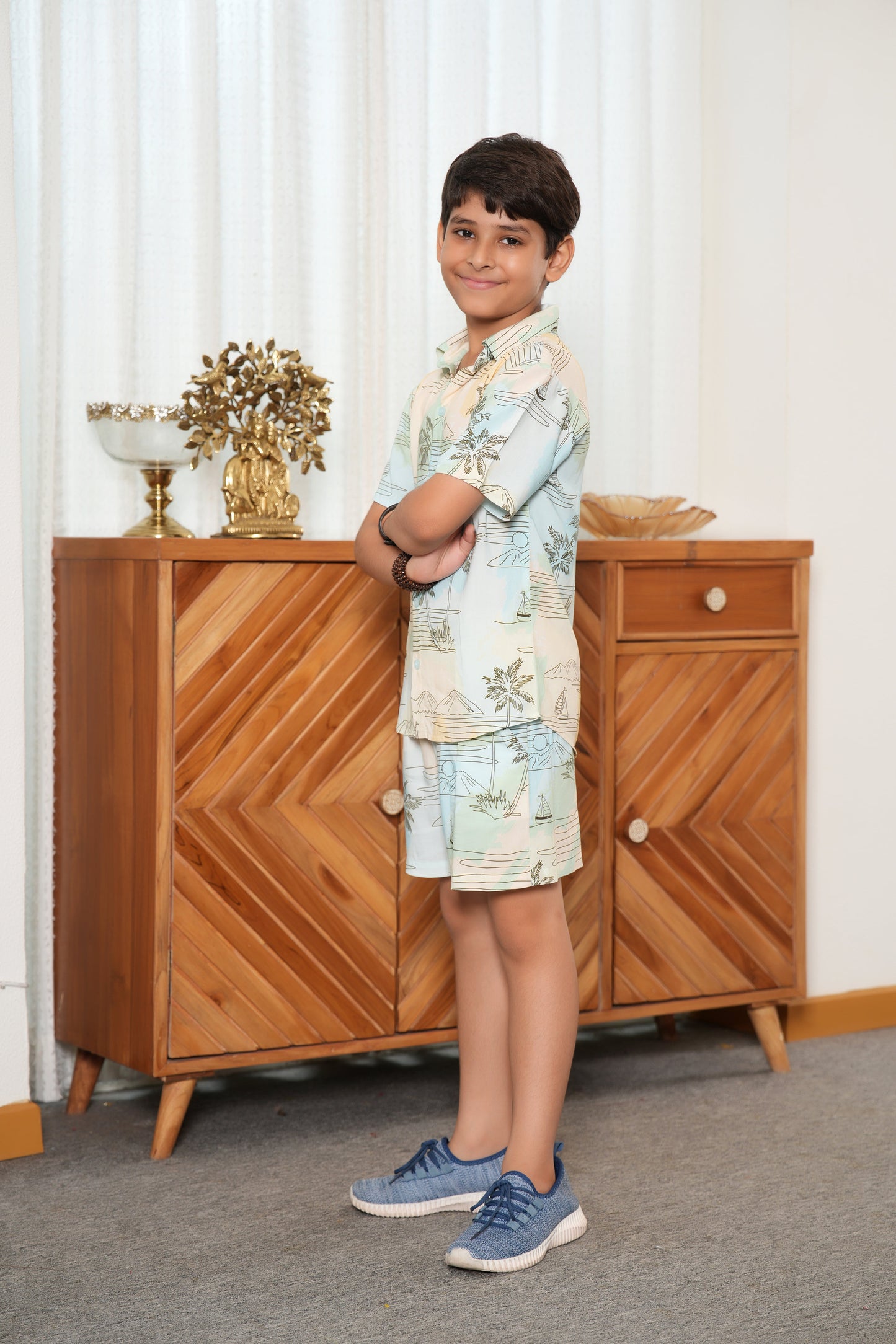 Boy’s Island Retreat Co-Ord Set – Fun Shirt & Shorts for Vacation Adventures