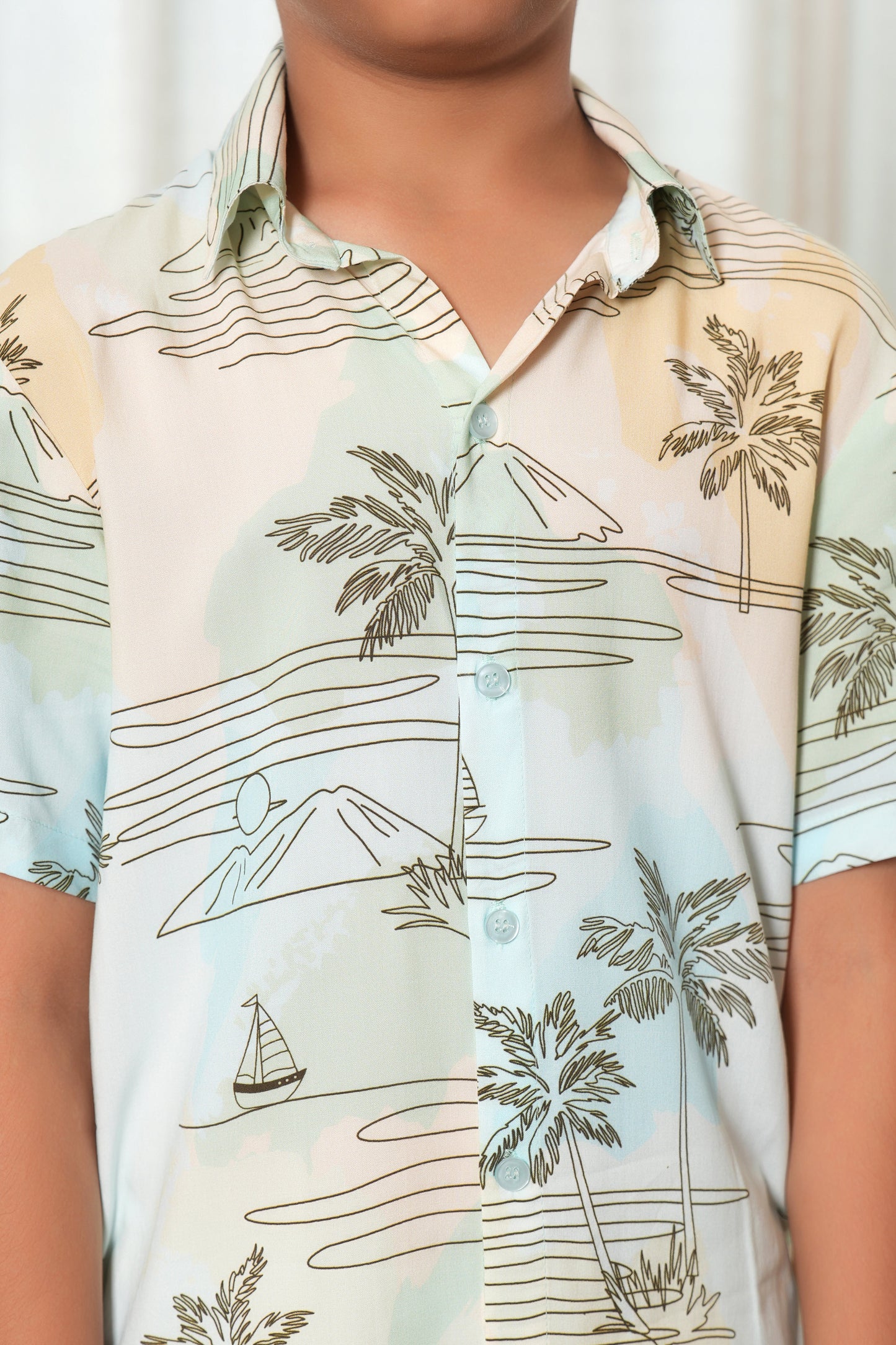 Boy’s Island Retreat Co-Ord Set – Fun Shirt & Shorts for Vacation Adventures