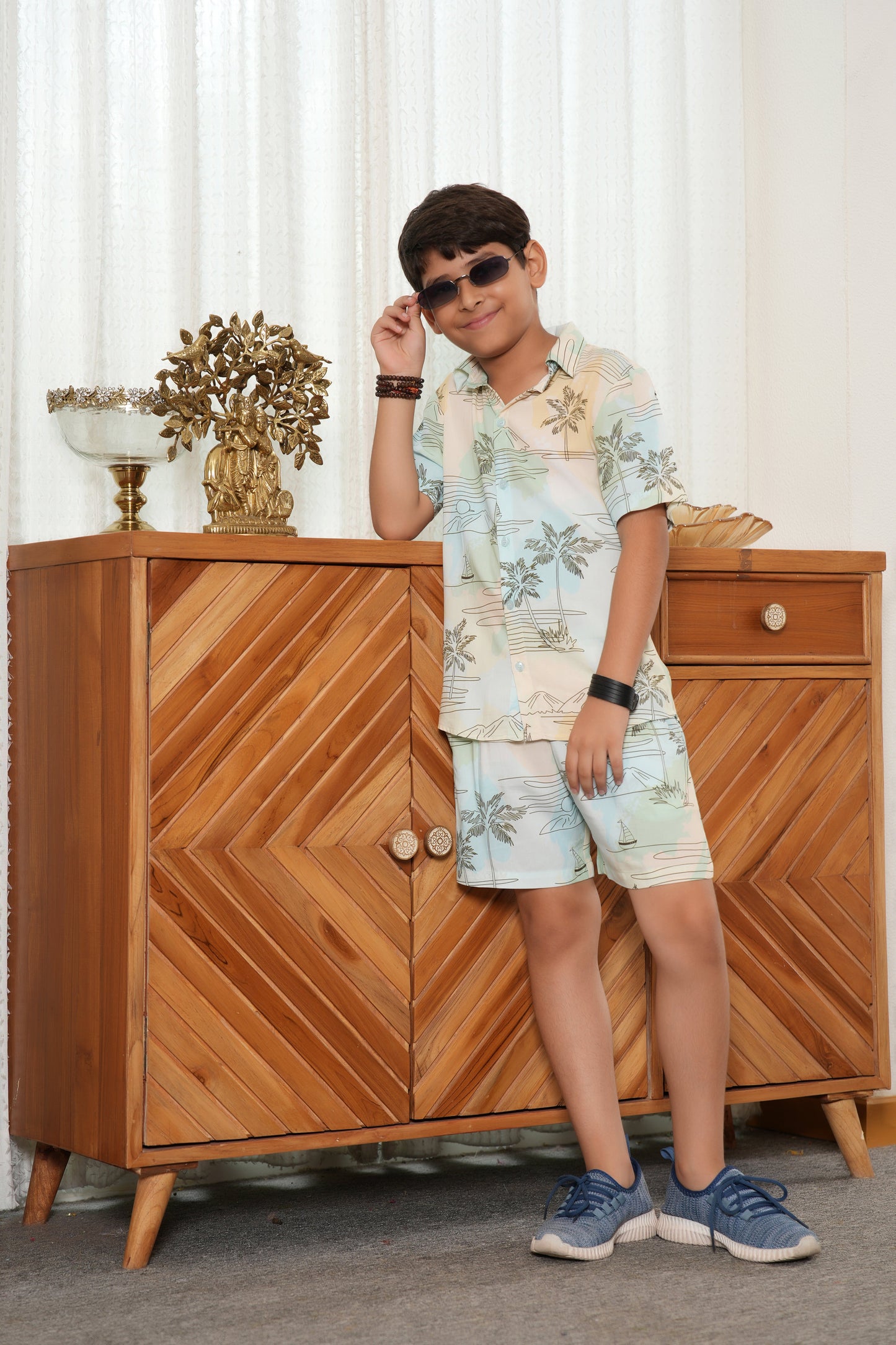 Boy’s Island Retreat Co-Ord Set – Fun Shirt & Shorts for Vacation Adventures
