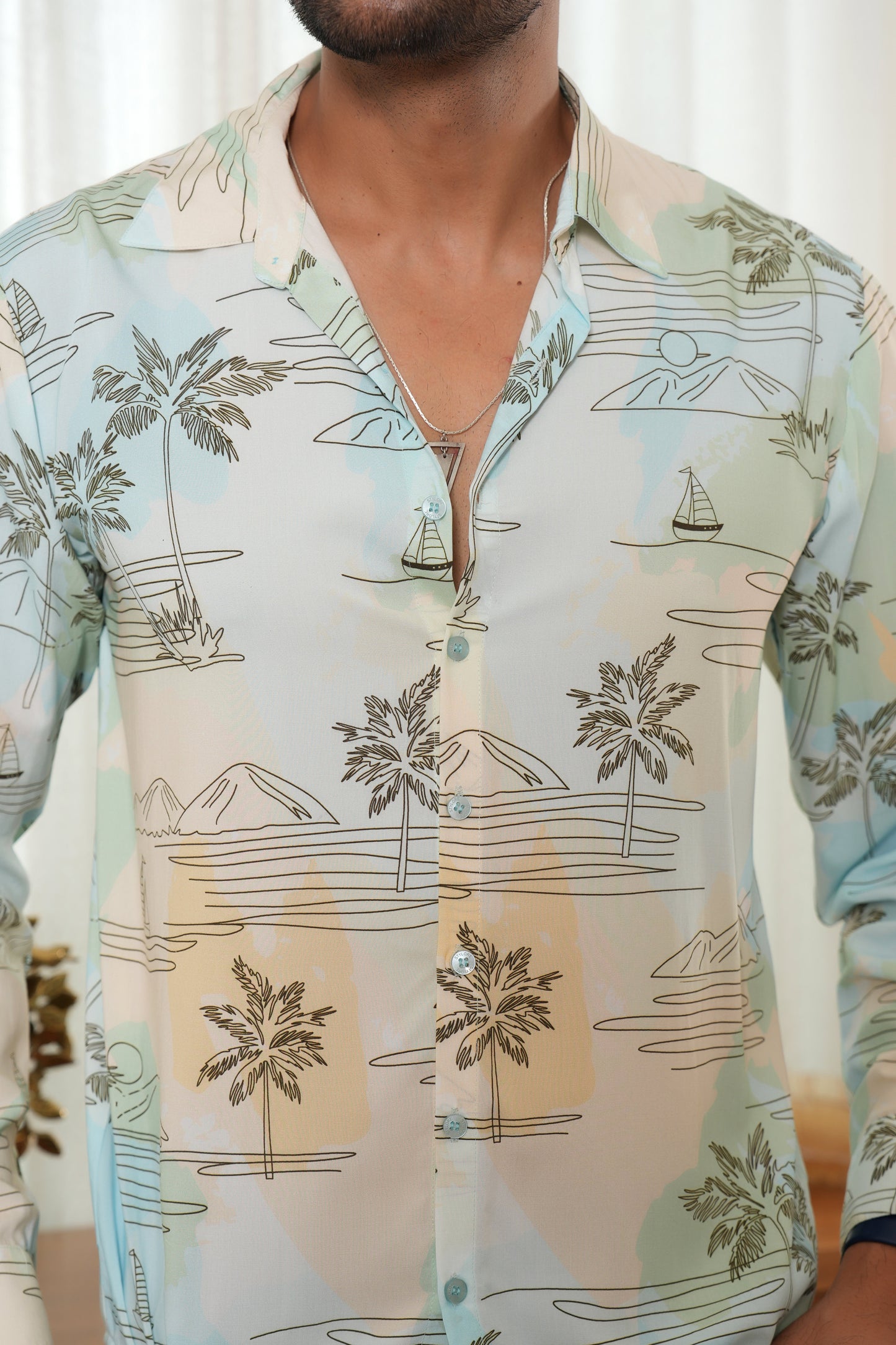 Men’s Full Sleeve Resort Shirt – Elegant Beachwear
