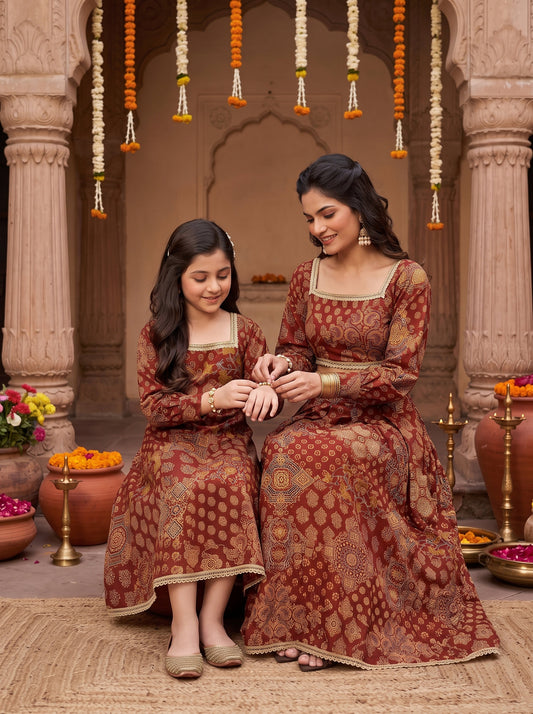 Mother & Daughter Matching Set – Cotton Ethnic Wear