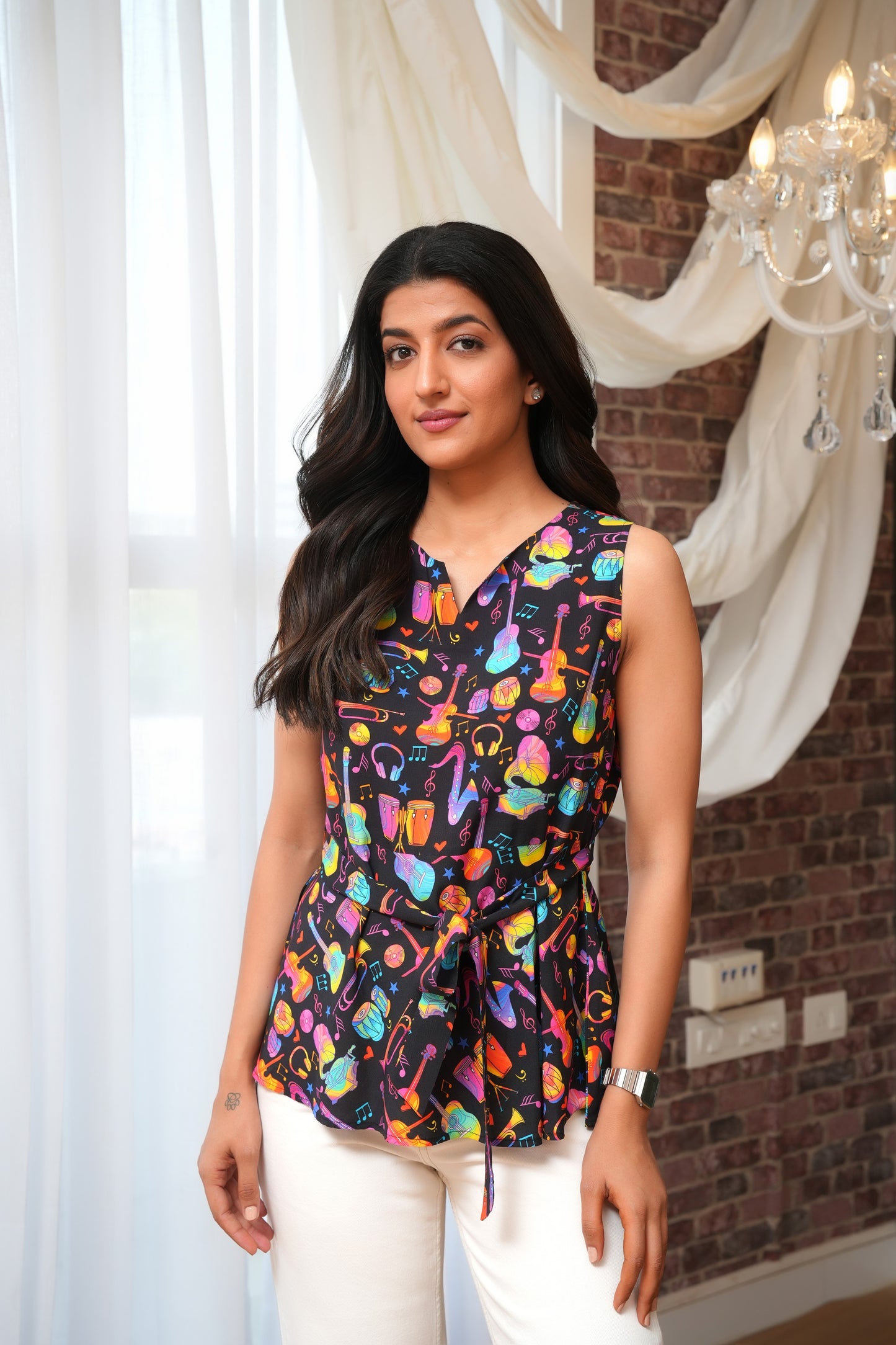 Women’S Top Printed – Sleeveless Tropical