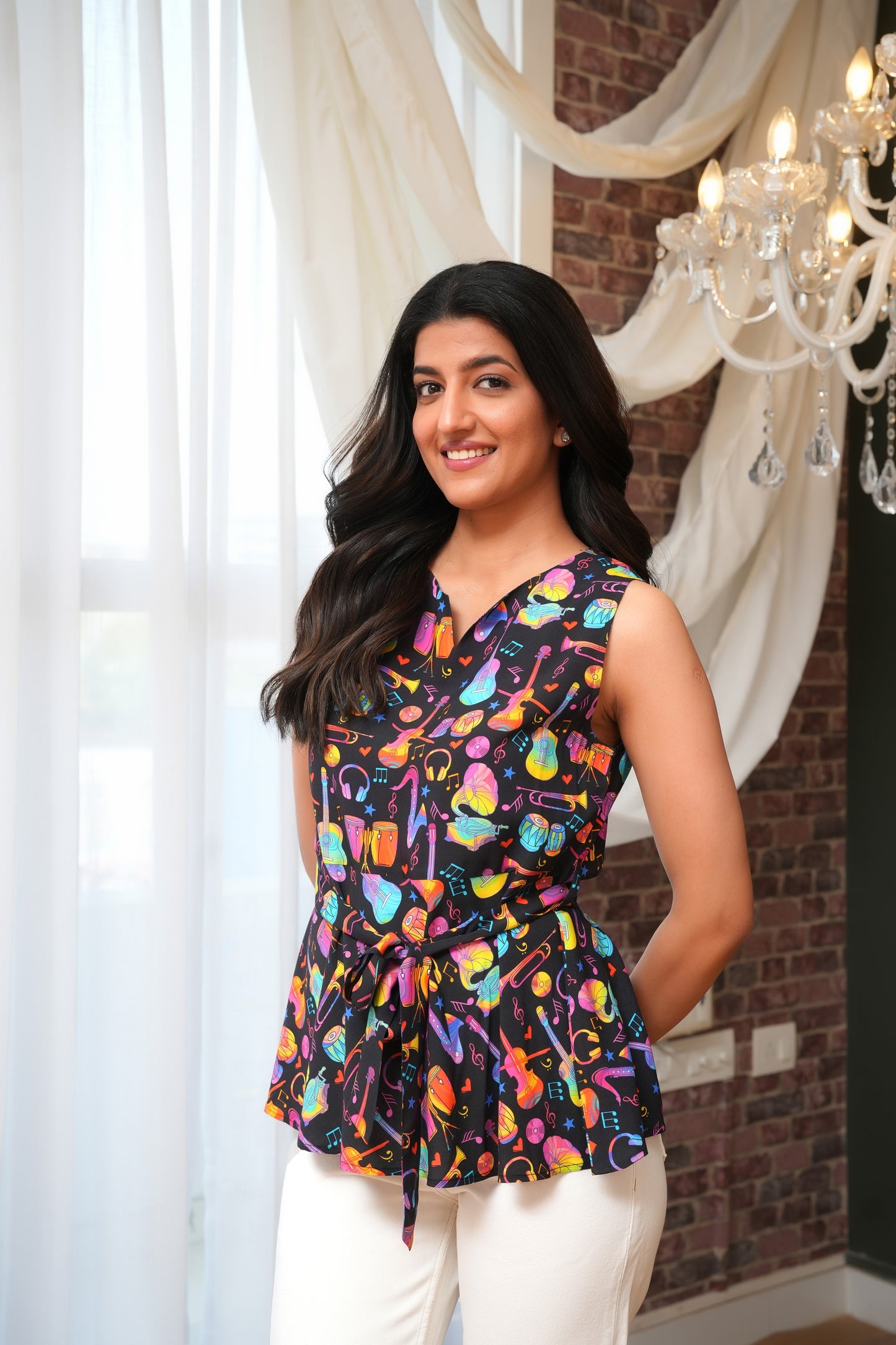 Women’S Top Printed – Sleeveless Tropical