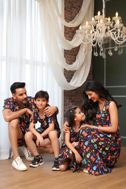 Family Matching Combo – Printed Resort Outfits