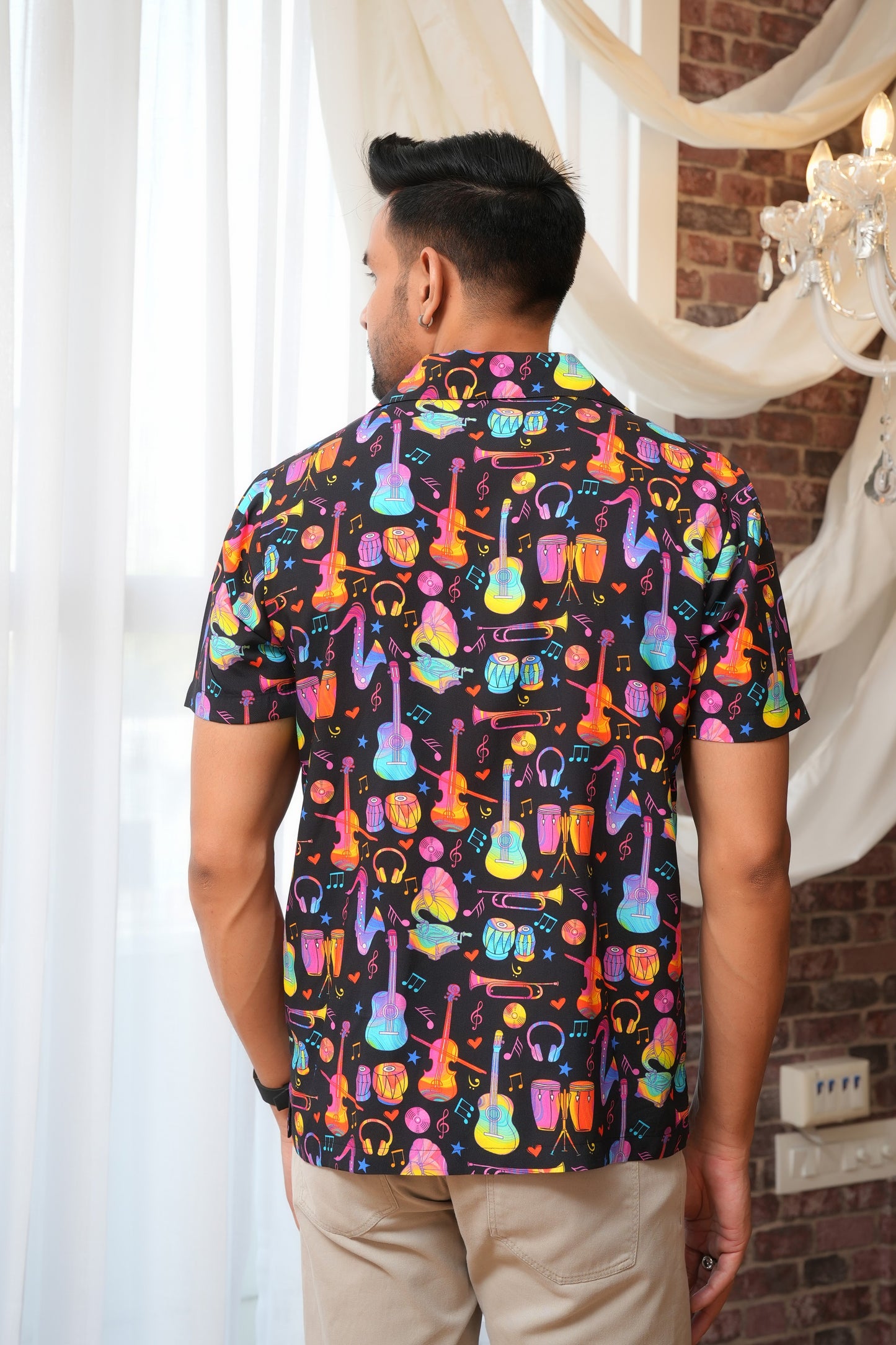 Men’S Printed Shirt – Short Sleeve, Statement Casual