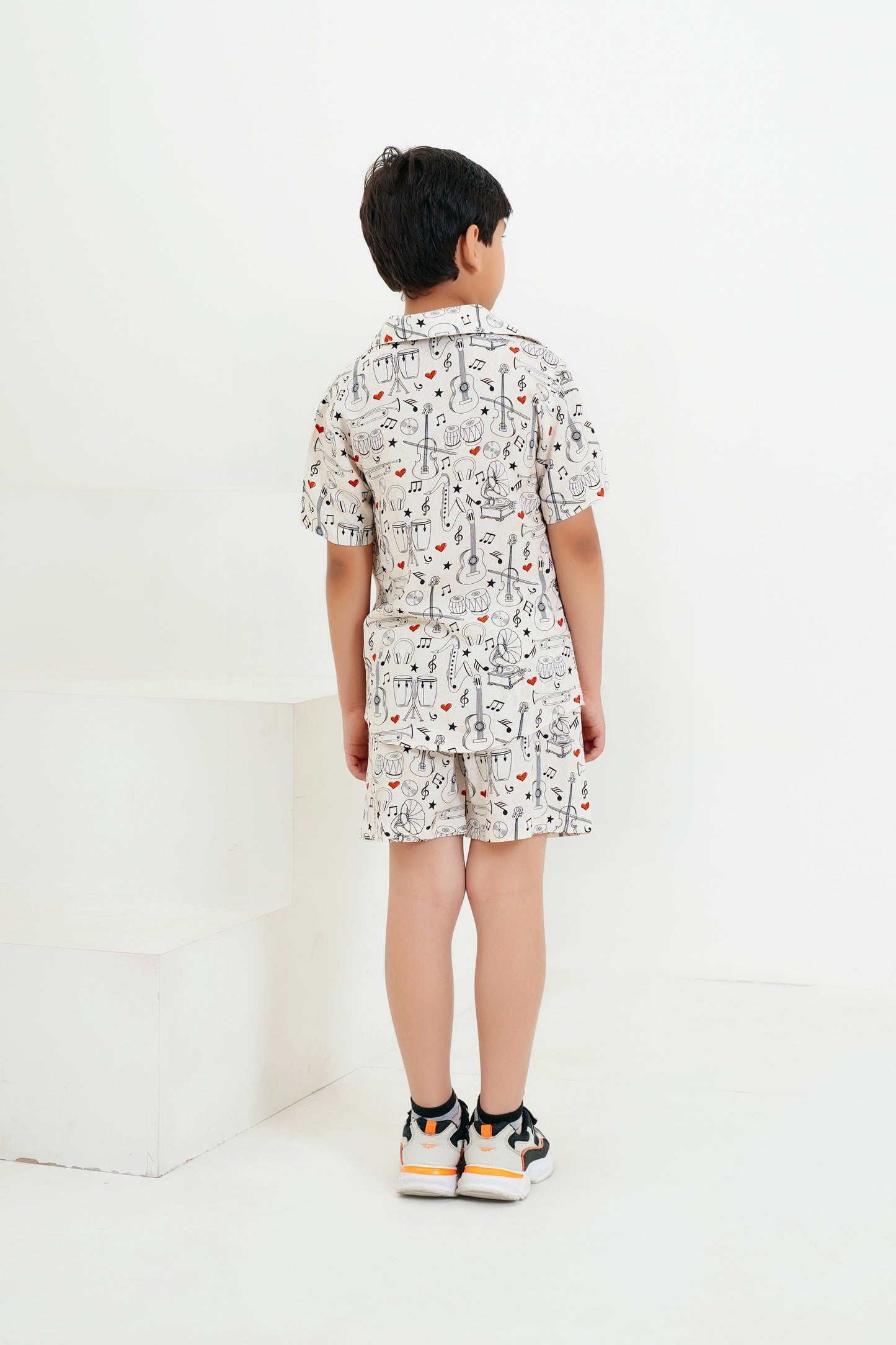 Boy’S Tropical Print Matching Set – Holiday Shirt & Shorts For Summer
