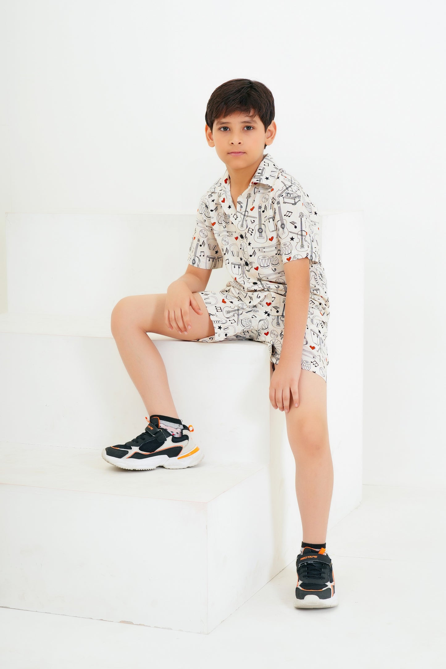 Boy’S Tropical Print Matching Set – Holiday Shirt & Shorts For Summer