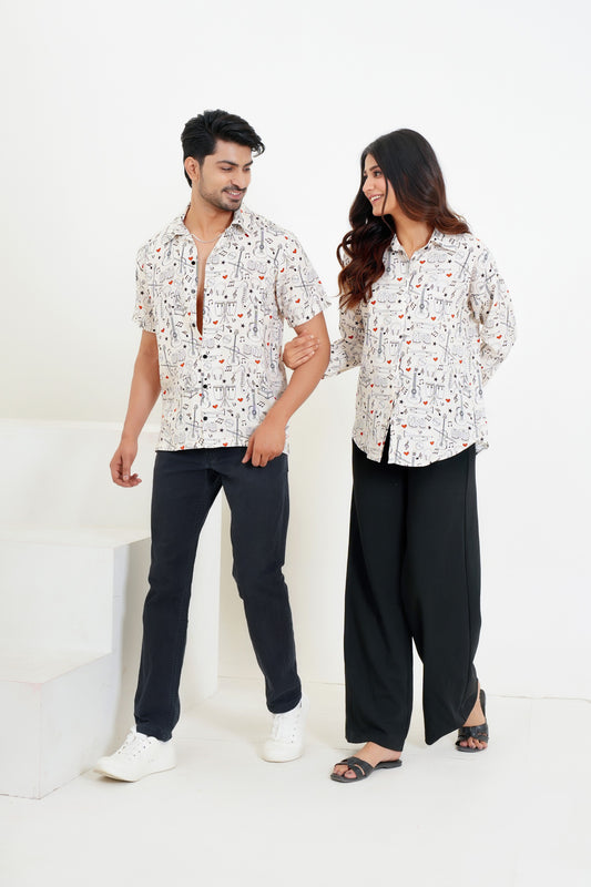 Couple Matching Combo – Shirt & Dress In Bold Prints