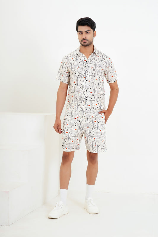 Men’S Matching Co-Ord Set – Funky Print Vacation Outfit