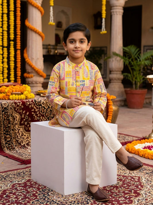 Boys Cotton Kurta Pajama Set – Festive Ethnic Wear
