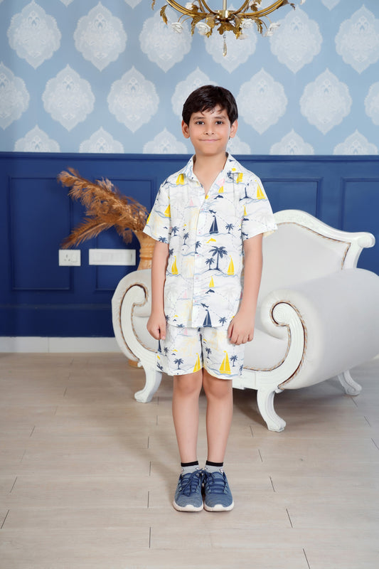 Boys' Tropical Co-Ord Set – Lightweight Viscose Summer Outfit