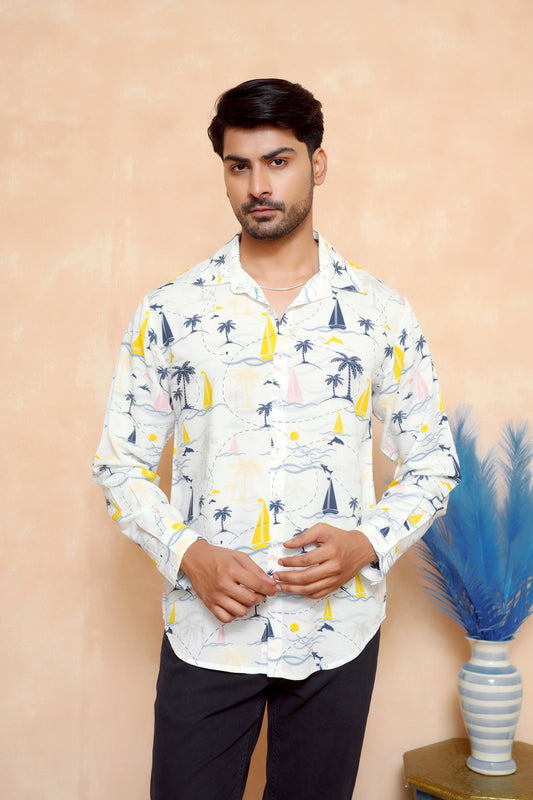 Men’s Full Sleeve Tropical Shirt – Cruise & Resort Viscose Wear