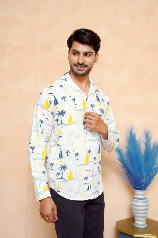 Men’s Full Sleeve Tropical Shirt – Cruise & Resort Viscose Wear