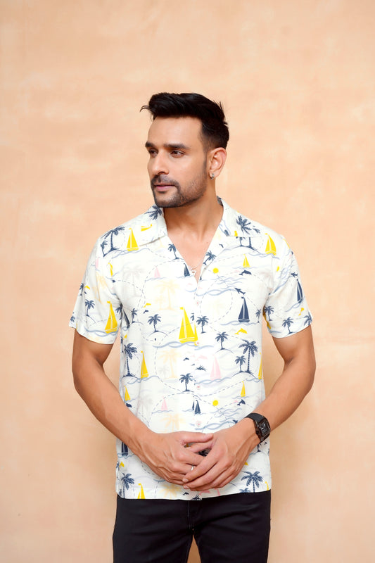 Men's Short Sleeve Cabana Shirt – Lightweight Tropical Outfit
