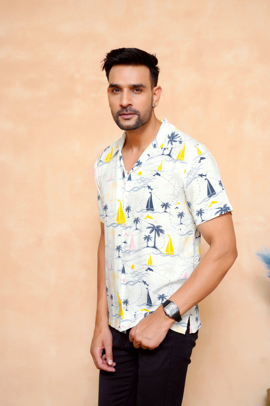 Men's Short Sleeve Cabana Shirt – Lightweight Tropical Outfit