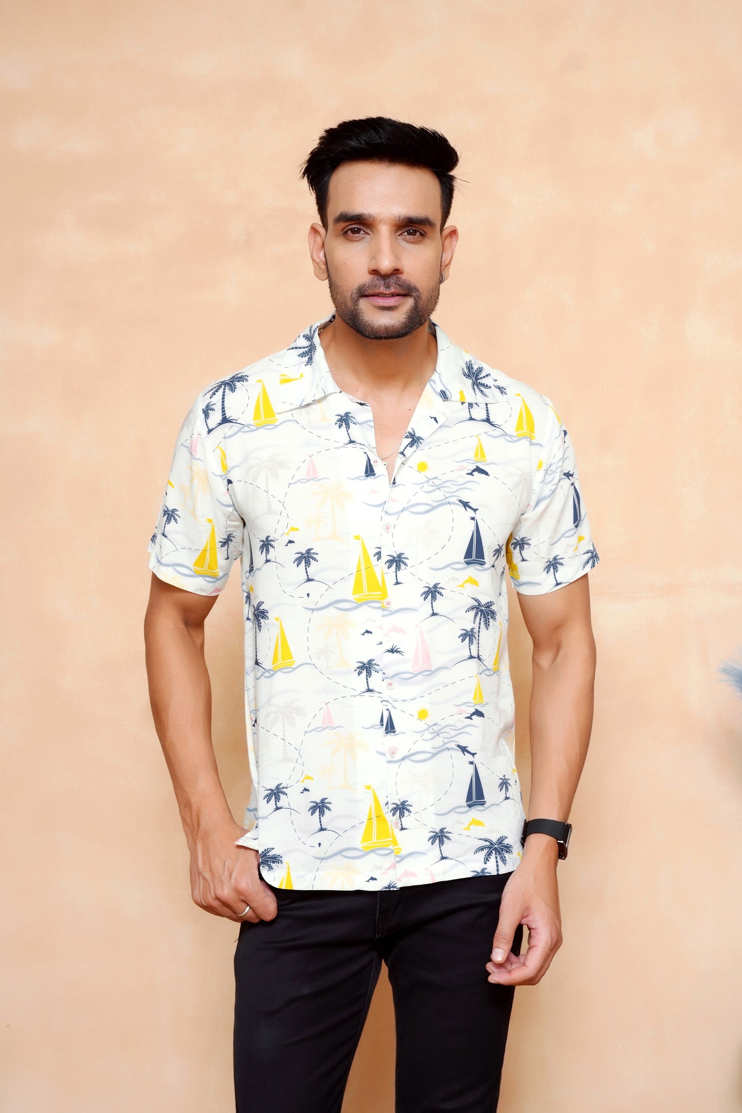 Men's Short Sleeve Cabana Shirt – Lightweight Tropical Outfit