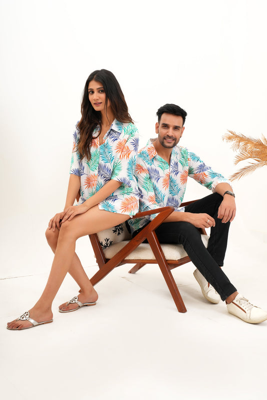 Printed Couple Twinning Outfits – Breathable Vacation Sets